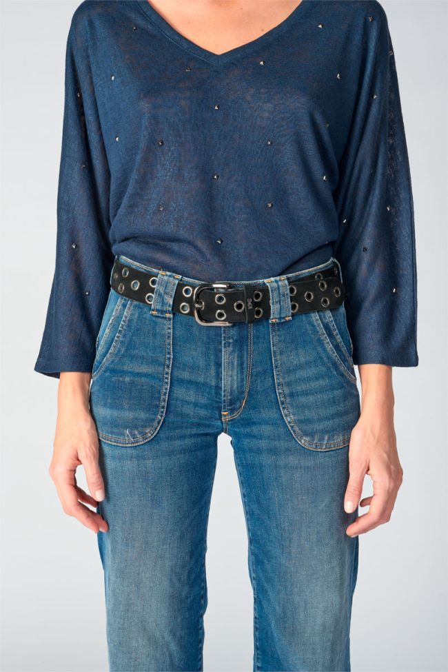 Black suede Minog belt