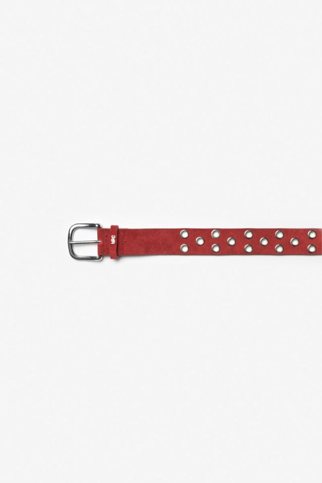 Burgundy suede Minog belt