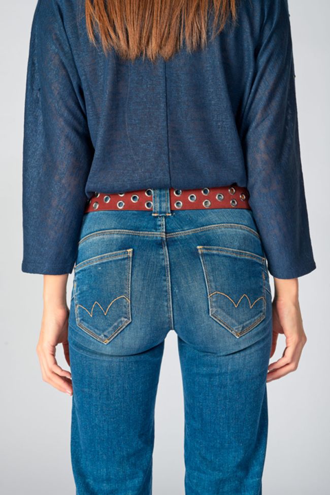 Burgundy suede Minog belt