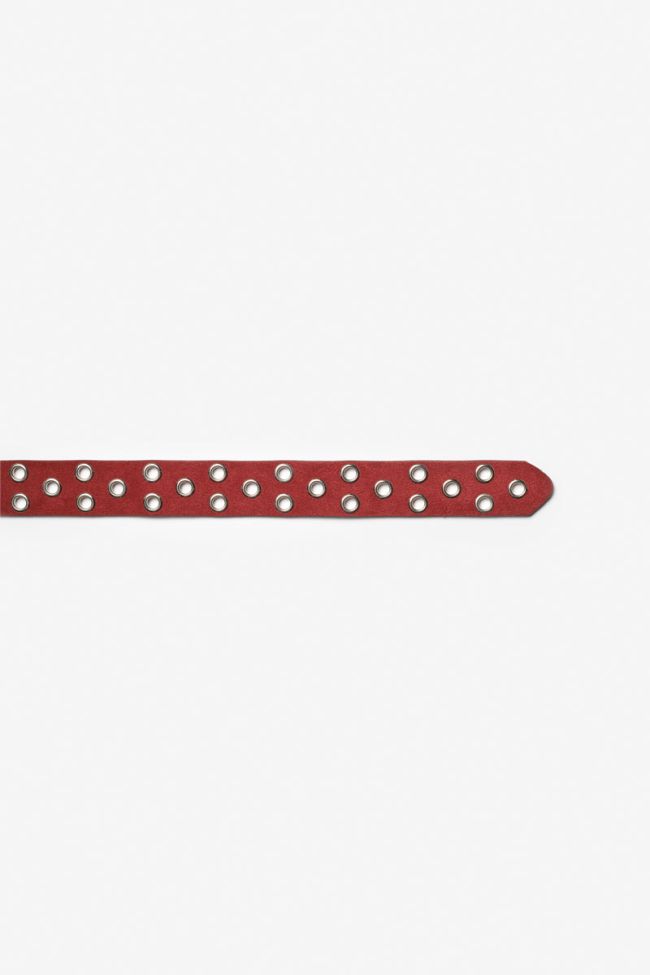 Burgundy suede Minog belt