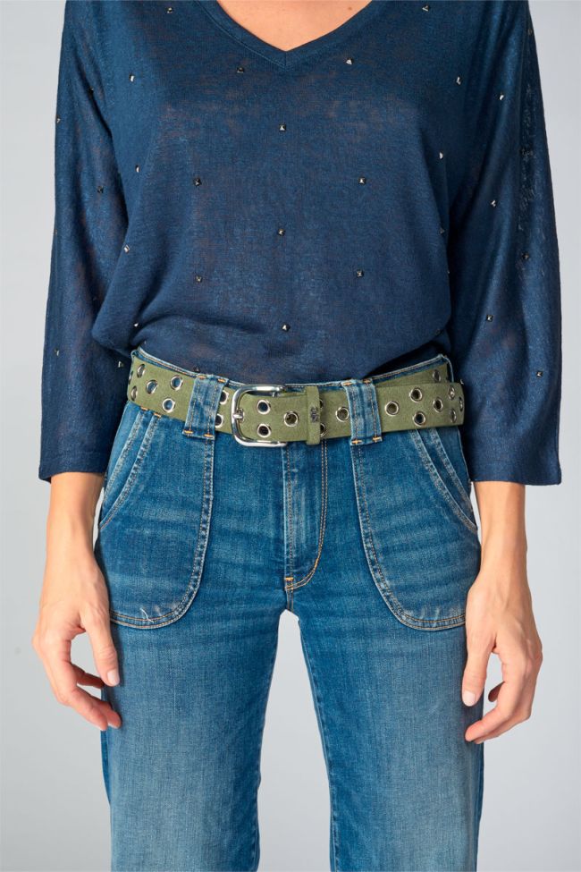 Khaki suede Minog belt