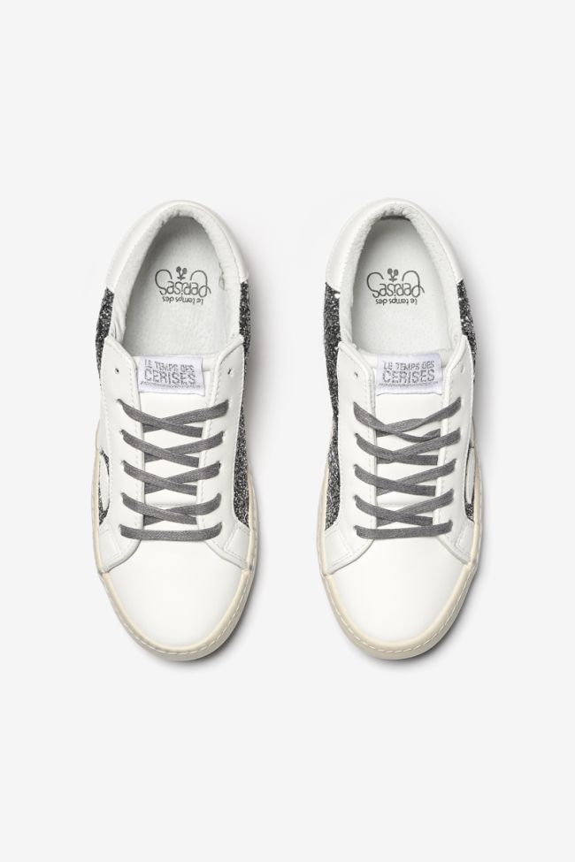 White Austin sneakers with grey sequins