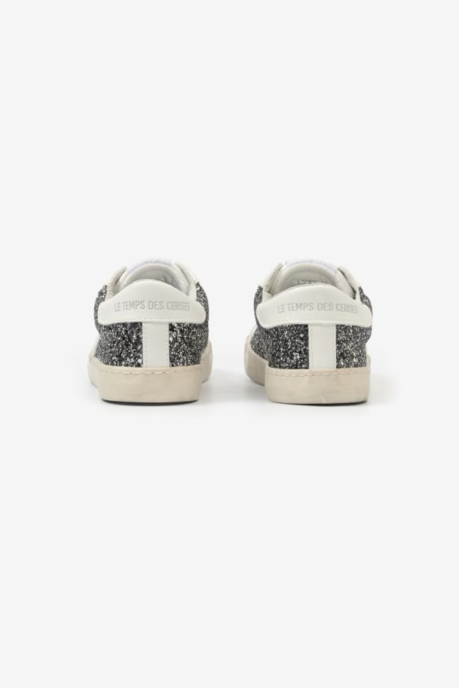 White Austin sneakers with grey sequins