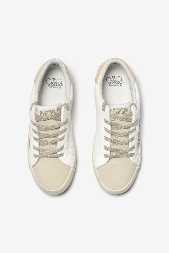 White Austin sneakers with gold sequins