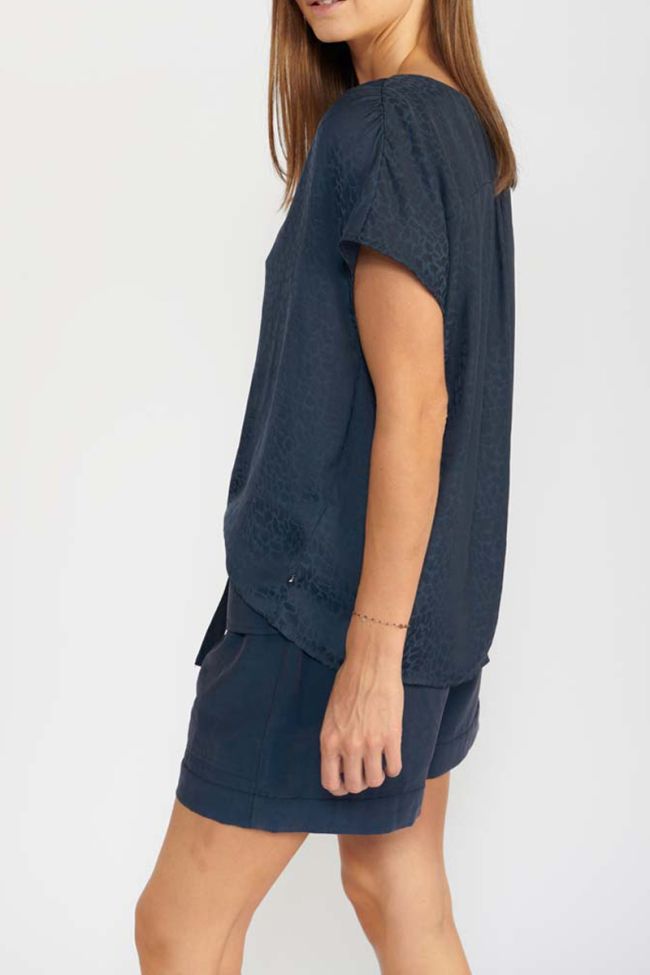 Night blue leopard print Gemma top