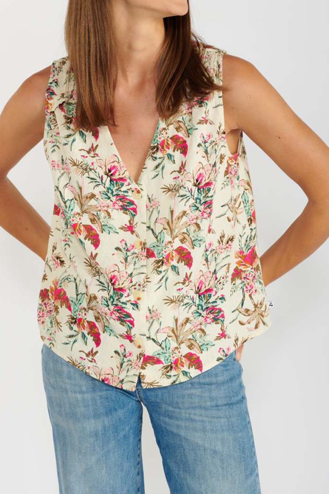 Tropical print Itza top