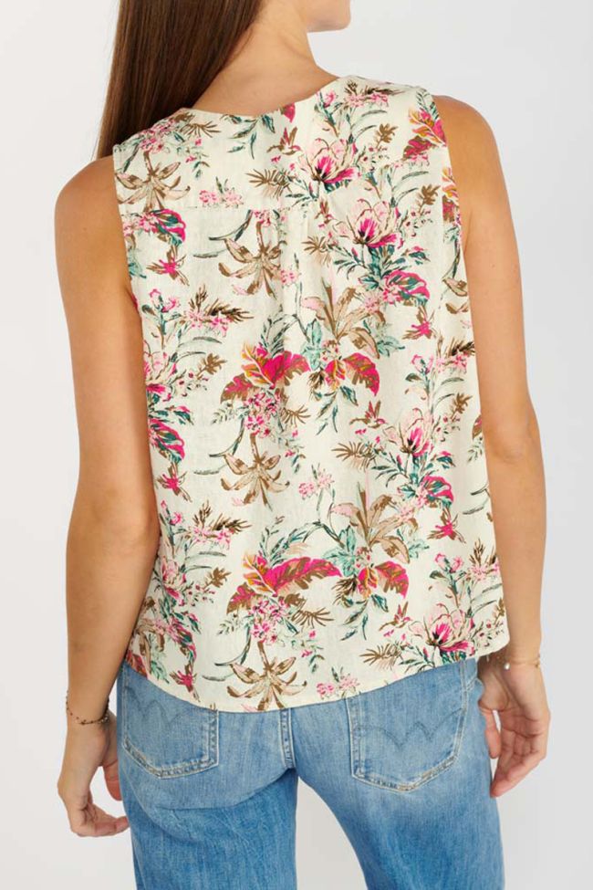 Tropical print Itza top