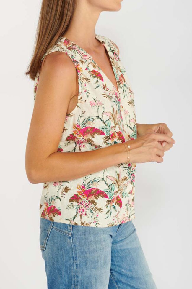 Tropical print Itza top