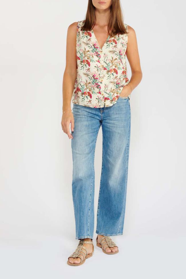 Tropical print Itza top