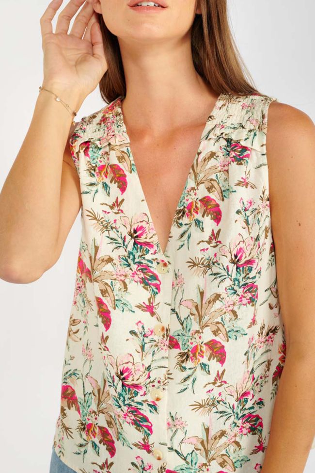 Tropical print Itza top