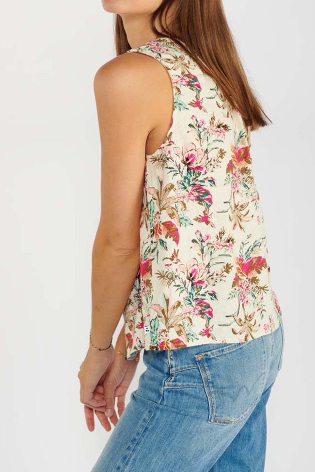 Tropical print Itza top