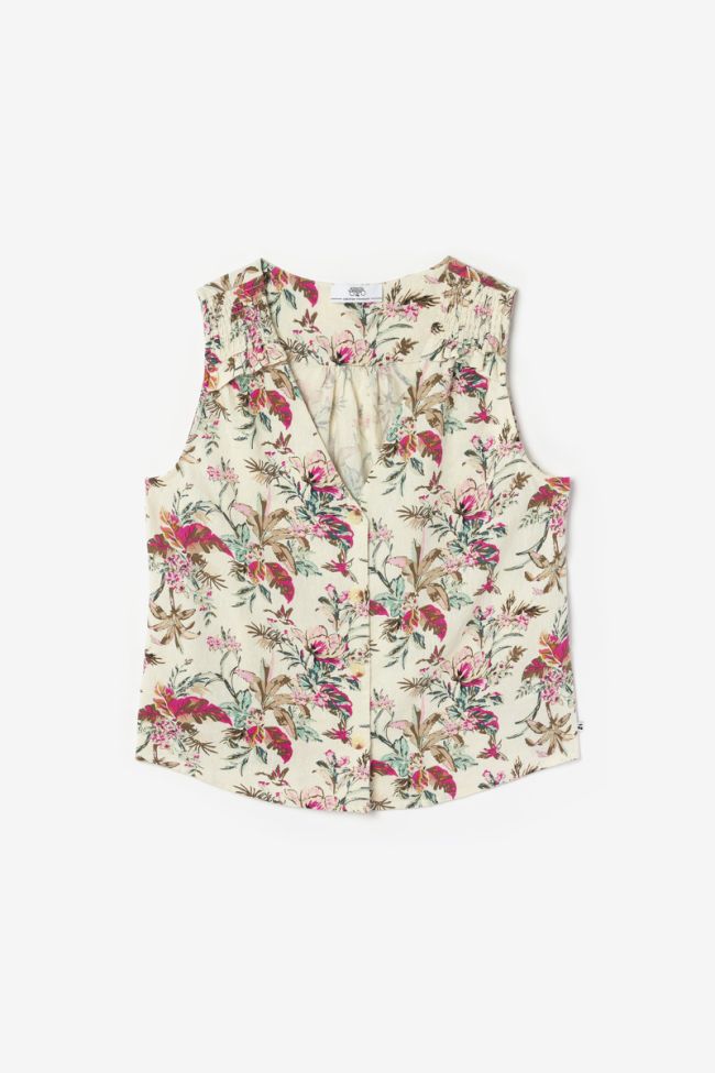 Tropical print Itza top