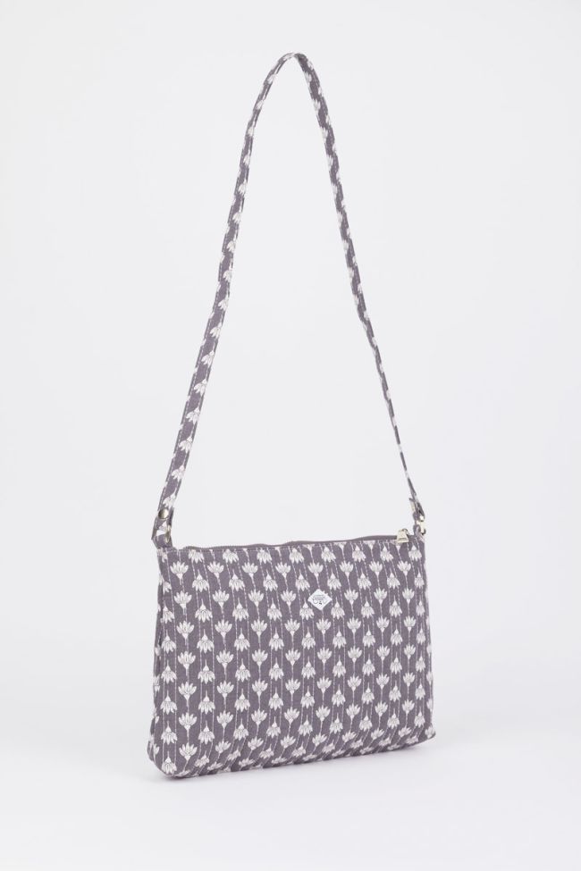 Grey Lauri shoulder bag with floral pattern