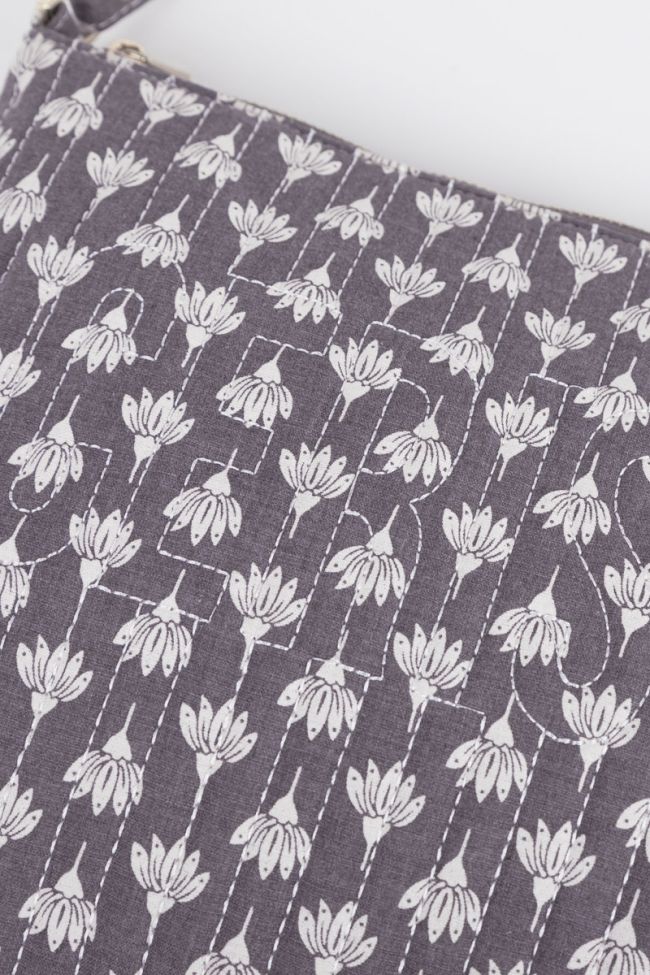 Grey Lauri shoulder bag with floral pattern