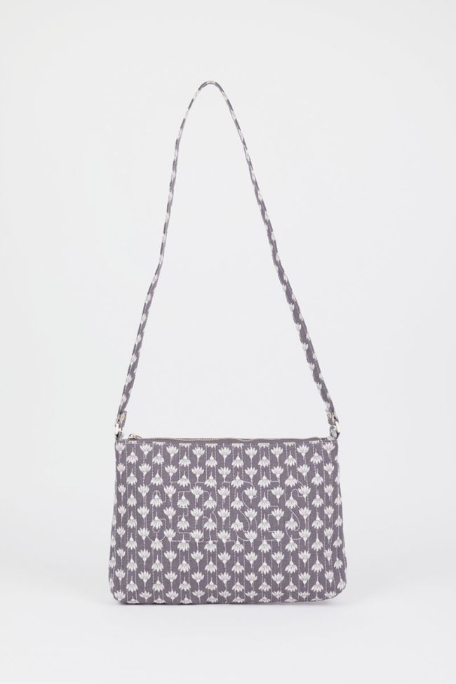 Grey Lauri shoulder bag with floral pattern