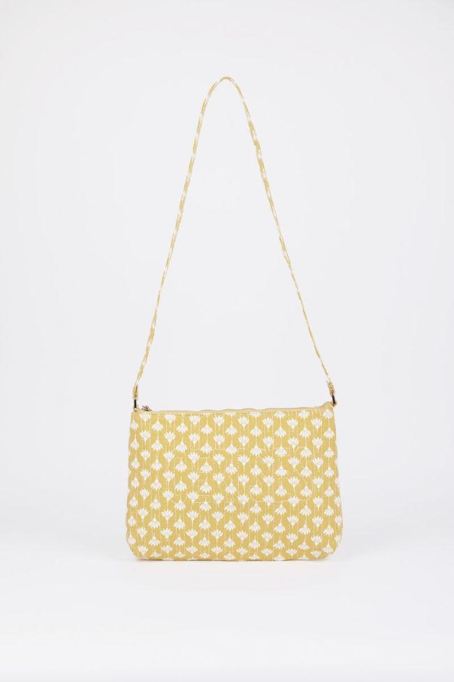 Yellow Lauri shoulder bag with floral pattern