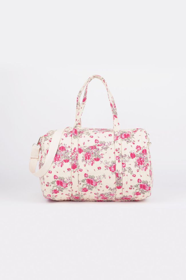 Lisia weekend bag with pink floral pattern