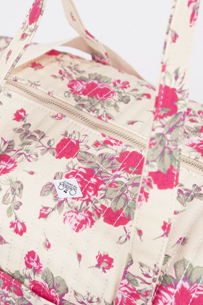Lisia weekend bag with pink floral pattern