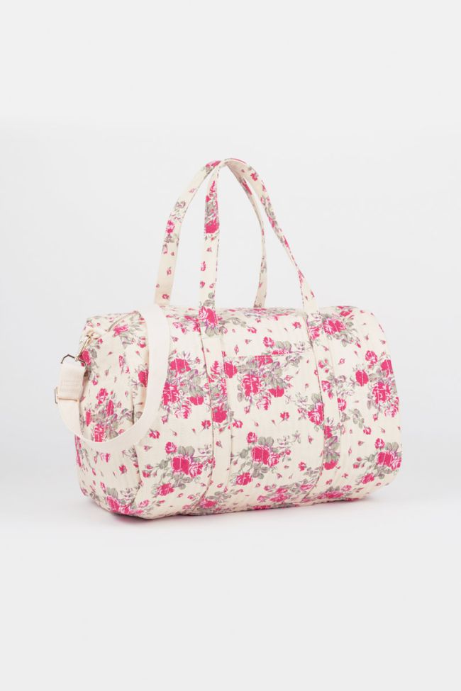 Lisia weekend bag with pink floral pattern