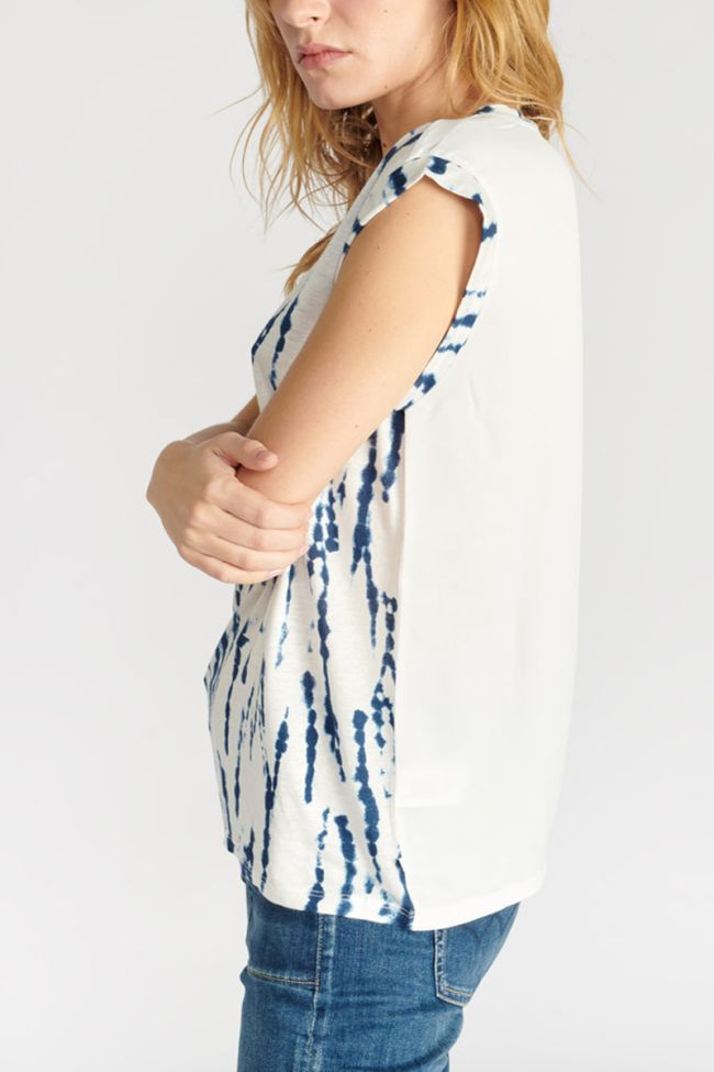 Blue tie-dye Mar top