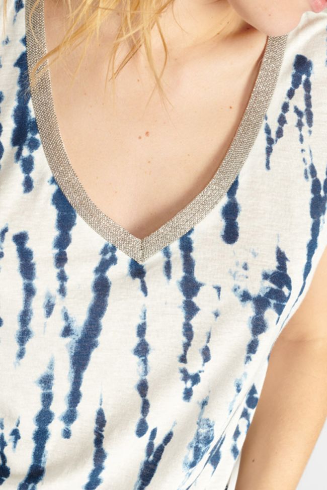 Blue tie-dye Mar top