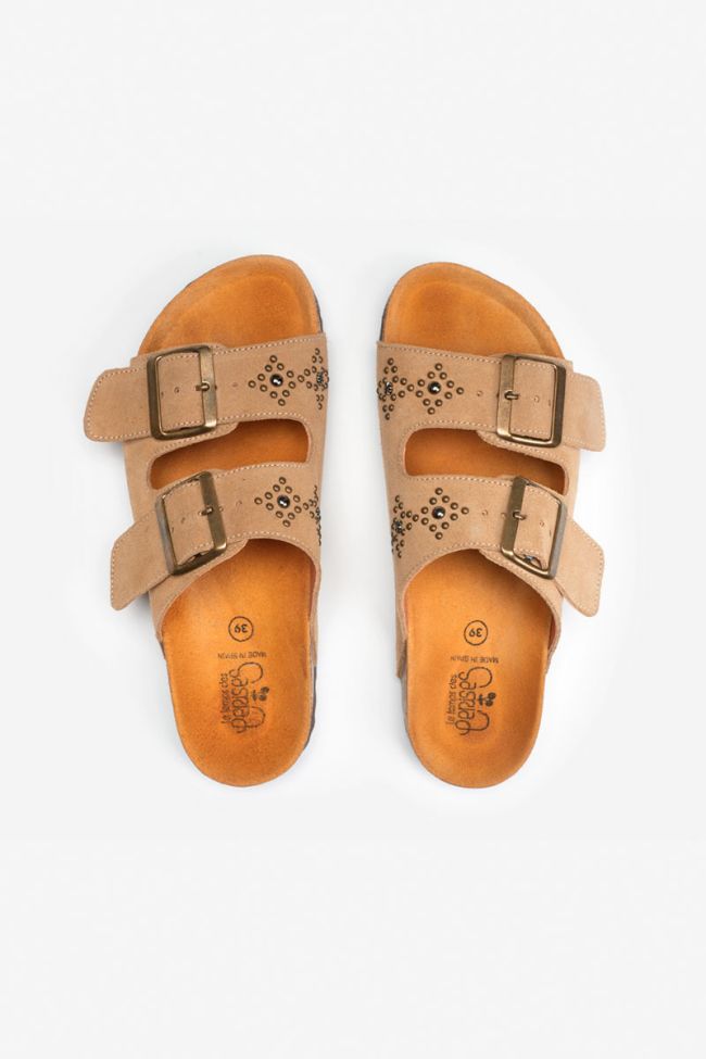 Beige Naomie studded mules