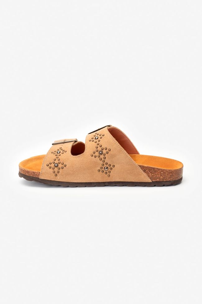 Beige Naomie studded mules