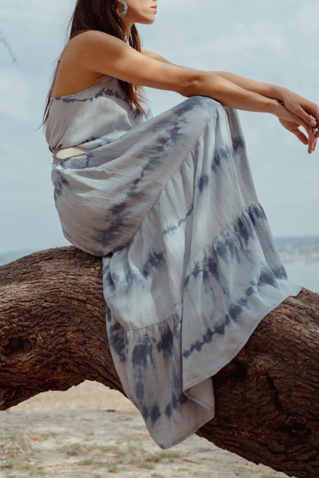 Blue tie-dye Nikos maxi dress