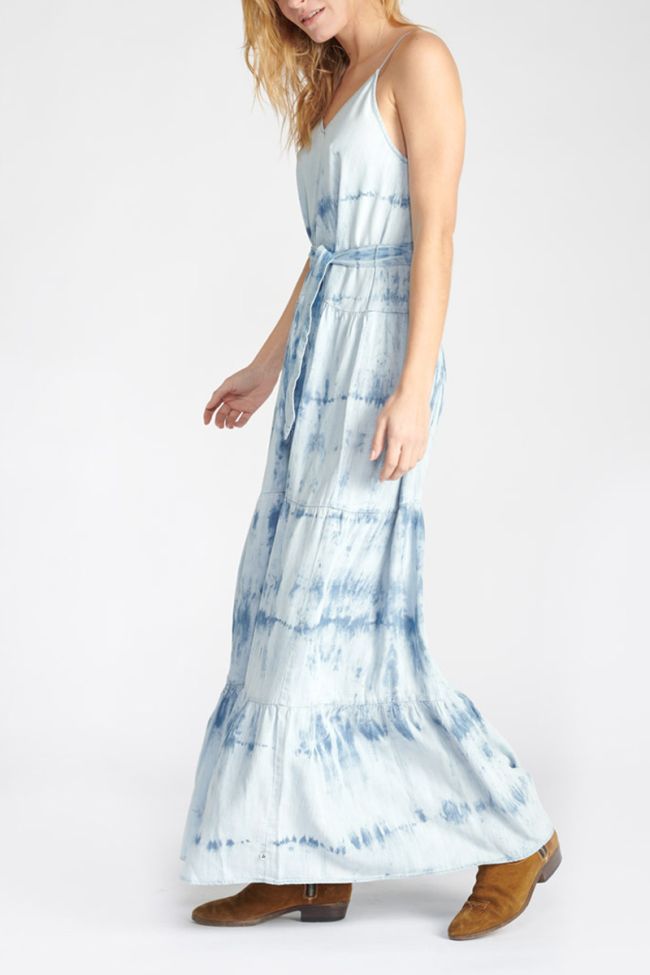 Blue tie-dye Nikos maxi dress