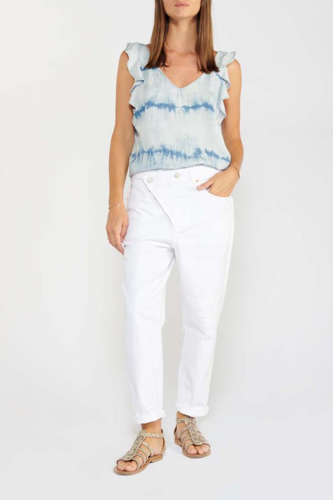 Blue tie-dye Papas top