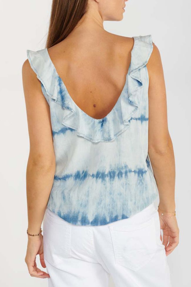 Blue tie-dye Papas top