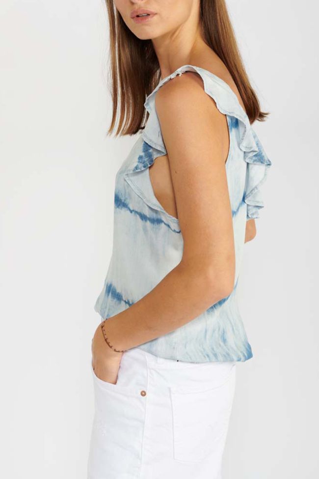Blue tie-dye Papas top
