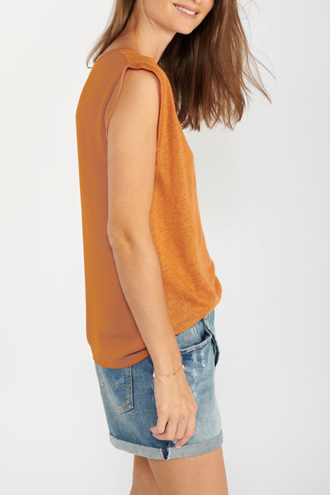 Amber red linen Plovers top