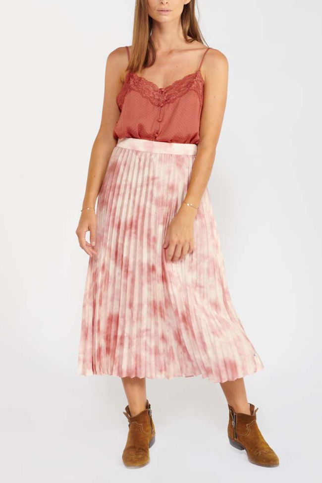 Long pink tie-dye Samanta skirt