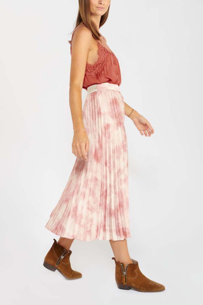 Long pink tie-dye Samanta skirt