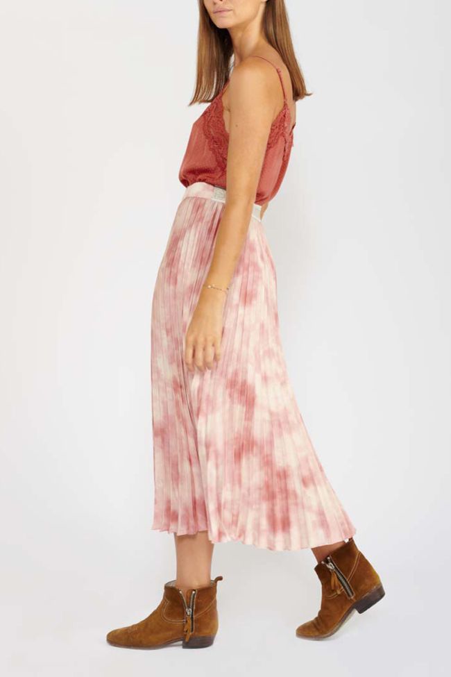Long pink tie-dye Samanta skirt