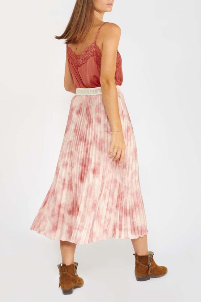 Long pink tie-dye Samanta skirt
