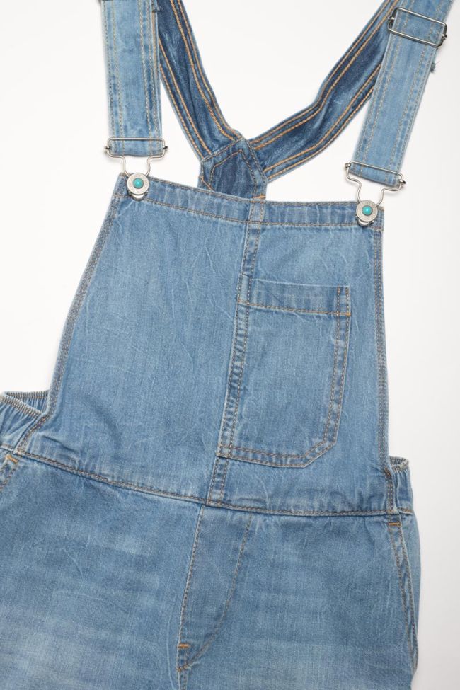 Light blue denim Luz dungaree shorts