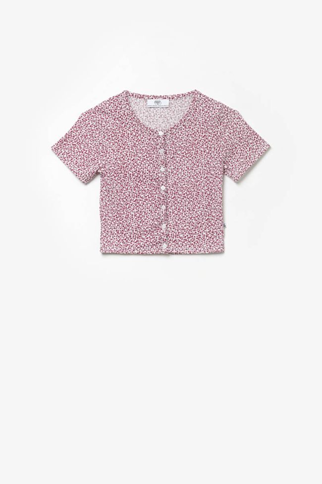 Purple floral Mojagi short top