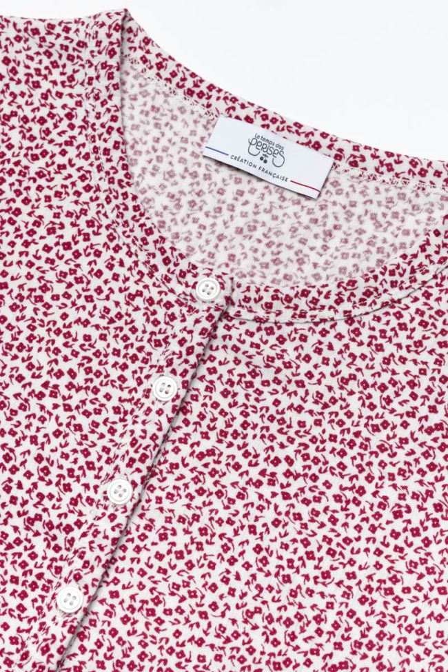 Purple floral Mojagi short top