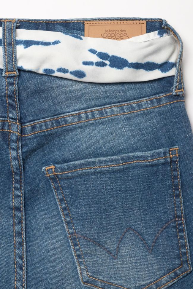 Faded blue denim Tika high-waisted shorts