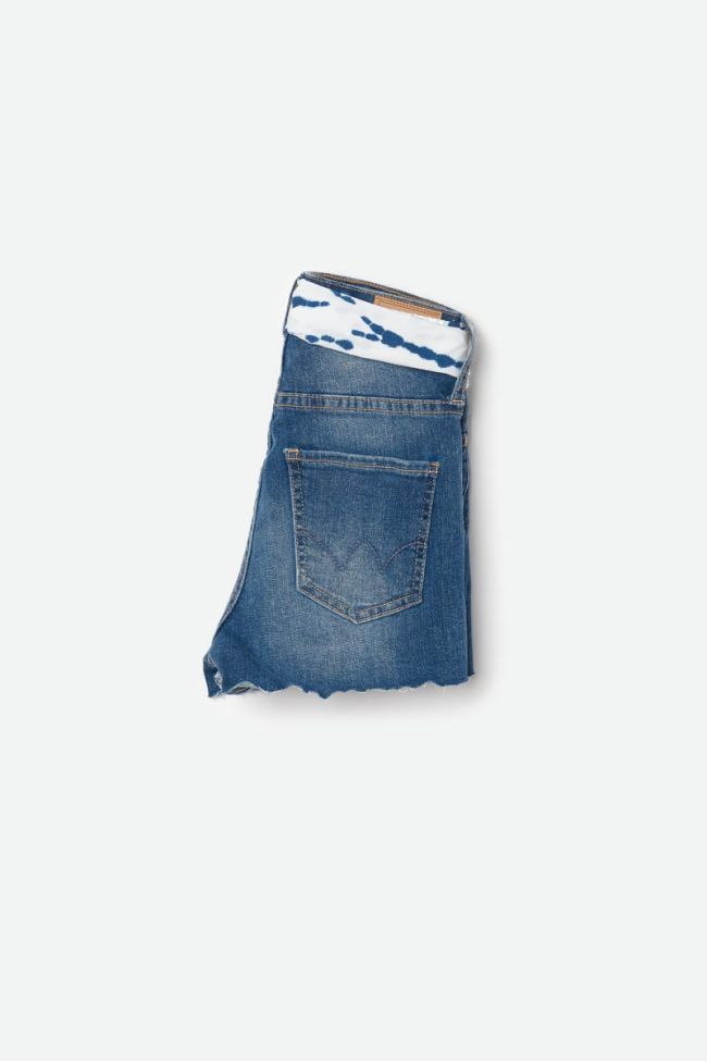 Faded blue denim Tika high-waisted shorts