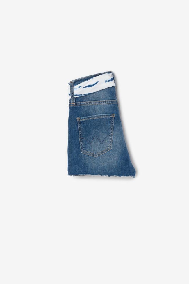 Faded blue denim Tika high-waisted shorts