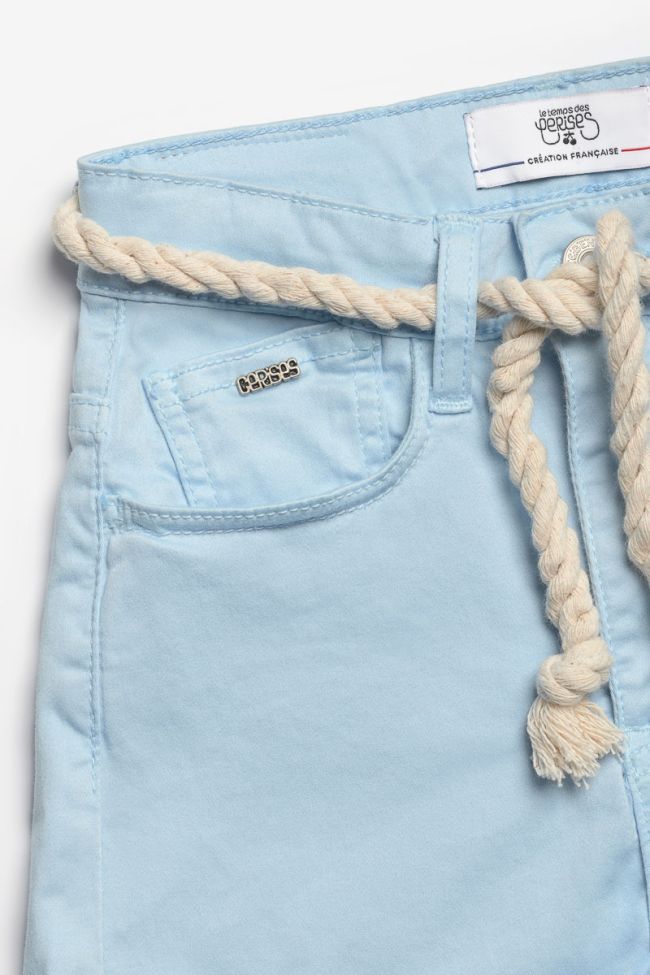 Sky blue Tiko high-waisted shorts