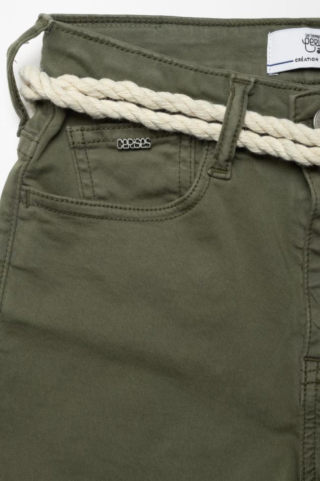 Khaki Tiko high-waisted shorts