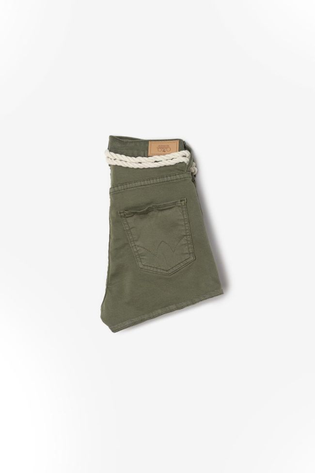 Khaki Tiko high-waisted shorts