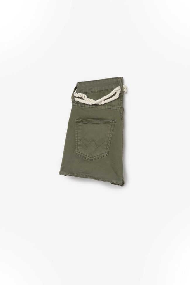 Khaki Tiko high-waisted shorts