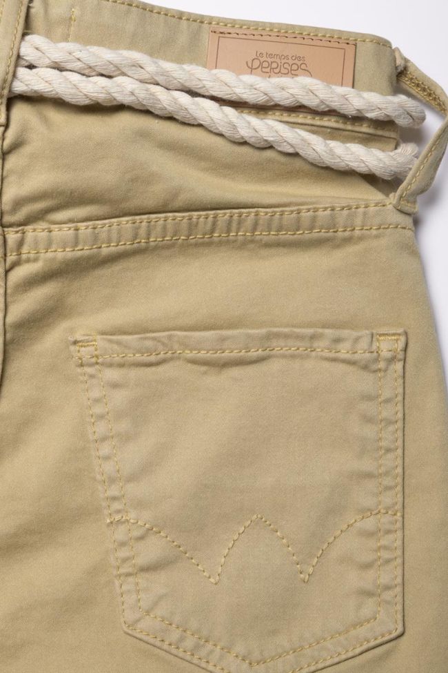 Beige Tiko high-waisted shorts