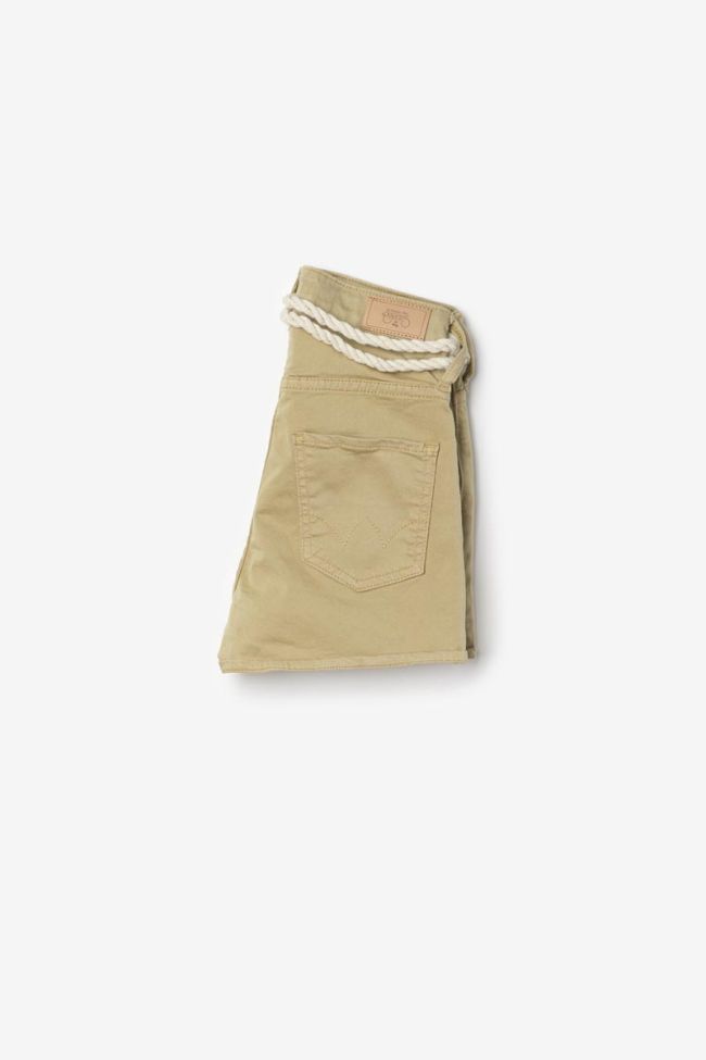 Beige Tiko high-waisted shorts