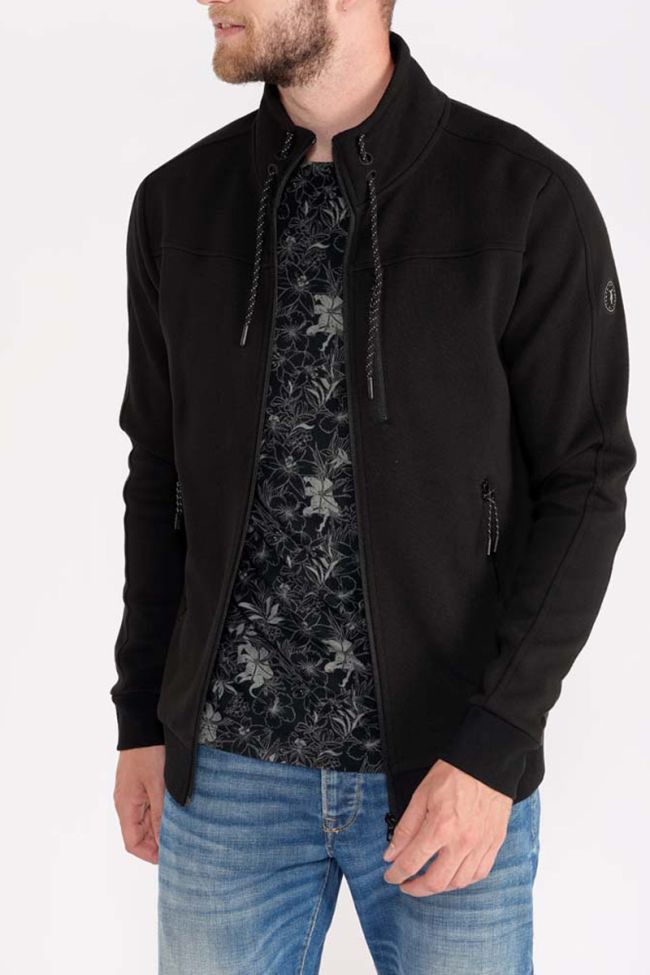 Black Lodal zip-up sweatshirt